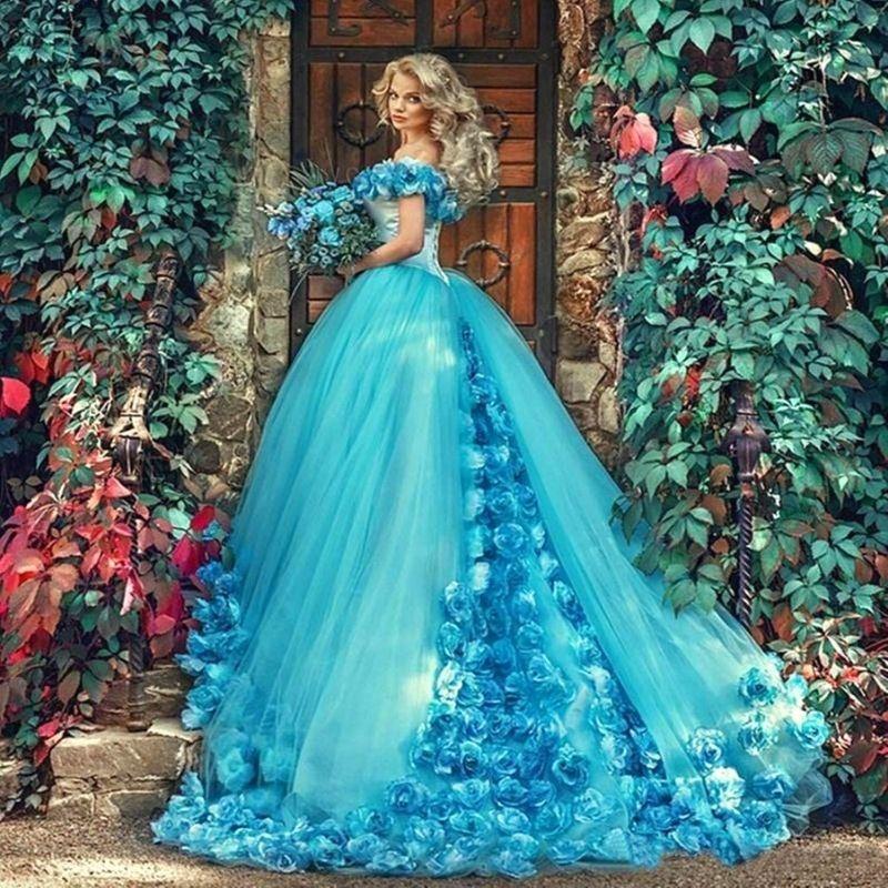 Robe Princesse Bleu Turquoise ...